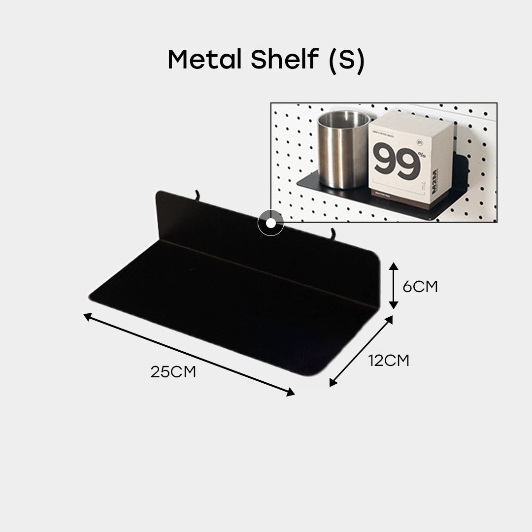 OCDEE™ Pegboard Accessories - Metal Shelf (S) - Black