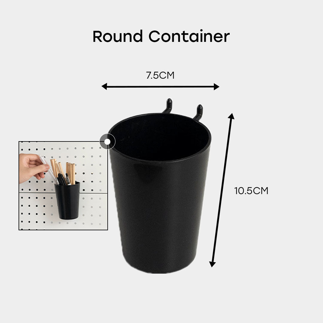 OCDEE™ Pegboard Accessories - Round Container - Black