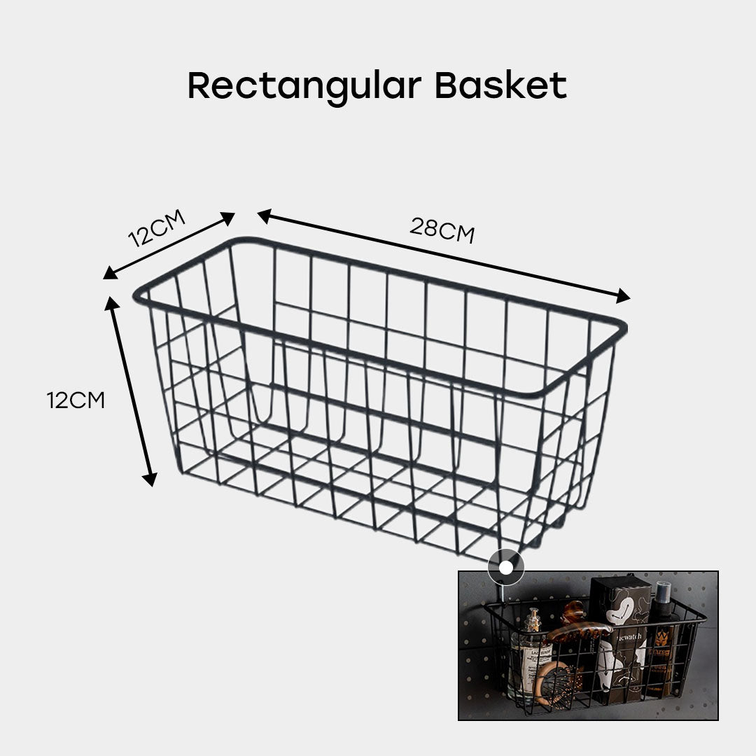 OCDEE™ Pegboard Accessories - Rectangular Basket - Black
